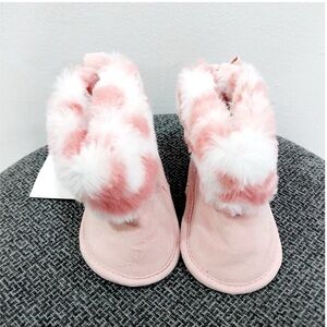 Faux Fur Pink Infant Boots~ Sz 0-6Mos.  American girl size doll